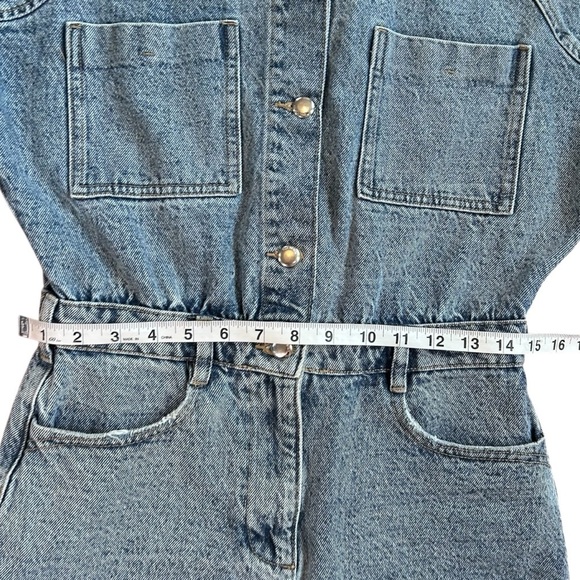 Zara Women's Denim Jumpsuit/ Romper- Size Medium - Picture 16 of 16